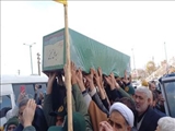 برگزاری آیین تشییع شهید مدافع حرم در شهرستان بهارستان