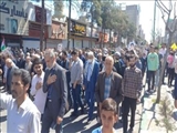 راهپیمایی روز جهانی قدس با حضور گسترده مردم در بهارستان برگزار شد