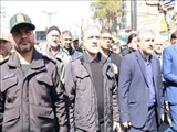آیین تشییع باشکوه شهید مدافع وطن «مجتبی برجعلی» در شهرستان بهارستان