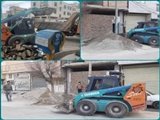 جمع آوری مصالح ساختمانی رها شده در معابر