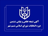  آگهی نتایج نهایی و قطعی انتخابات شورای اسلامی نسیم شهر