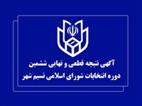  آگهی نتایج نهایی و قطعی انتخابات شورای اسلامی نسیم شهر
