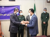 برگزاری آئین تکریم و معارفه فرمانده حوزه ادارت شهرستان با حضور فرماندار بهارستان