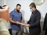 دیدار فرماندار بهارستان با قهرمان مسابقات جهانی کیک بوکسینگ