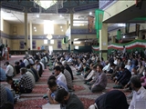 حضور  و سخنرانی فرماندار شهرستان بهارستان در آیین نماز عبادی سیاسی جمعه مصلی شهر گلستان
