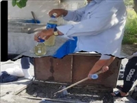 نمونه برداری از خروجی فاضلاب و پساب سیستم تصفیه فاضلاب 12 واحد تولیدی، صنعتی و خدماتی بهارستان